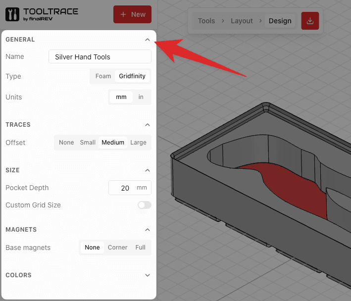 General Tooltrace settings