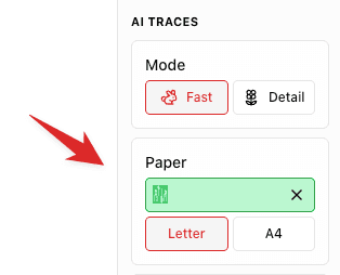 Paper size settings