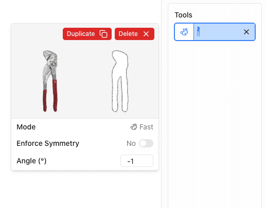 Tool outline settings